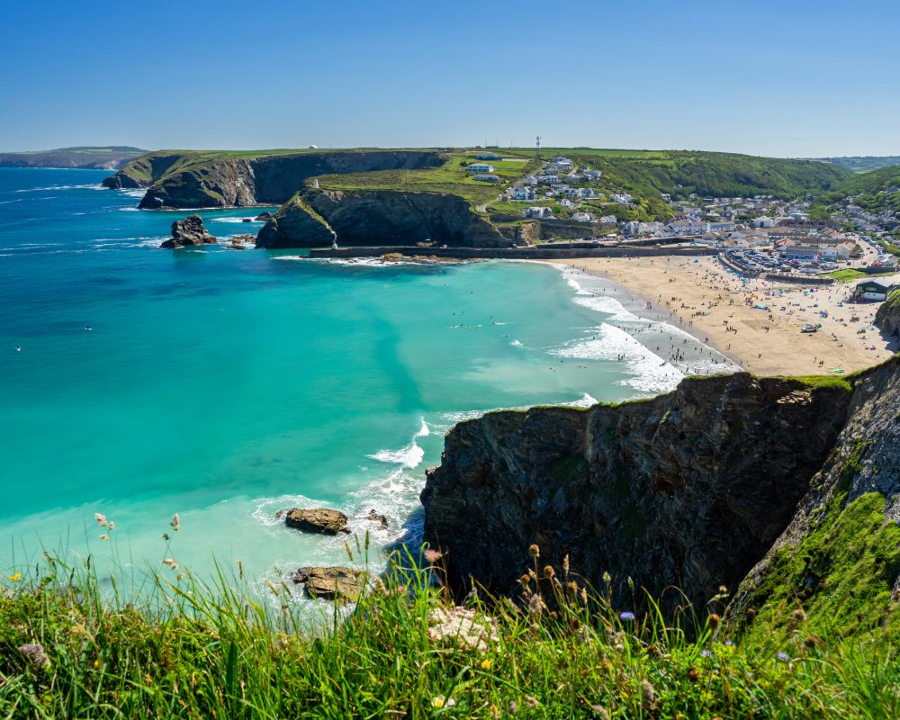 Overlooking Portreath from Western Hill, Cornwall England UK Europe